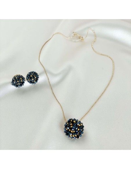 Cadenita con cristales tejidos